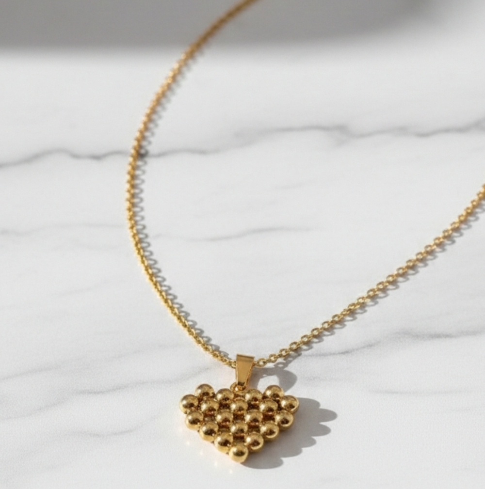 18K Gold Plated STAINLESS STEEL Heart Necklace